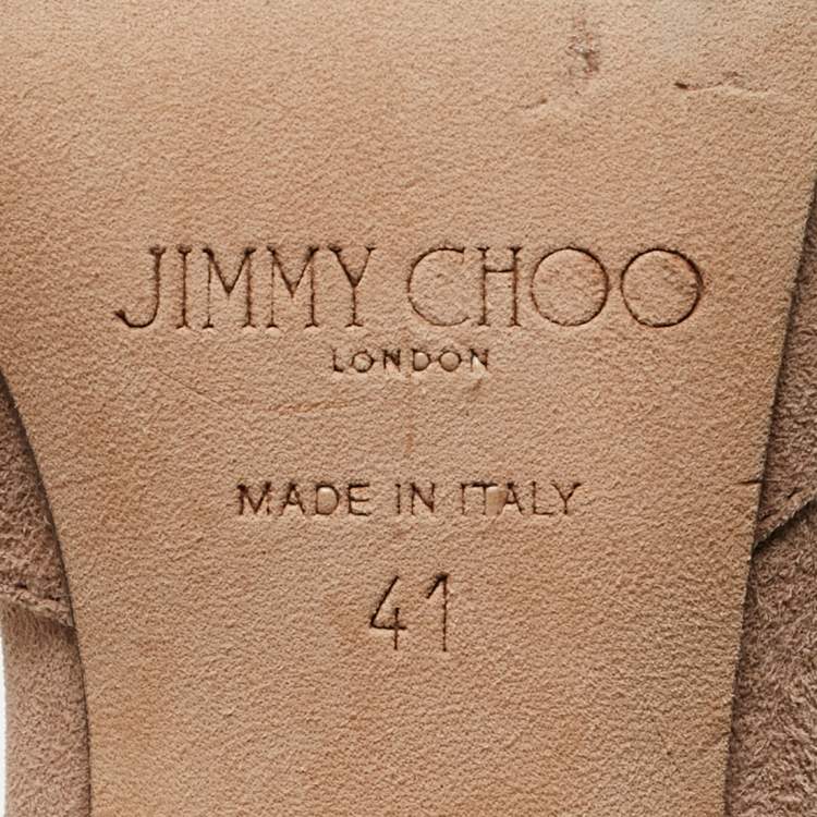 Pre Owned Jimmy Choo Beige Suede Ray Slingback Pumps Size 41