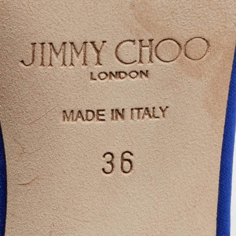 Pre Owned Jimmy Choo Blue Satin Marsai Sandals Size 36