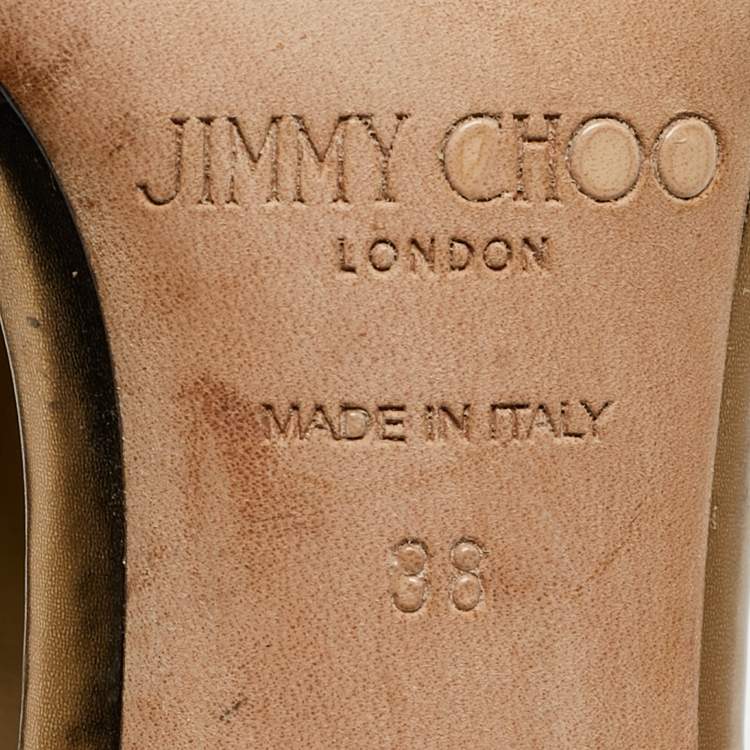 Pre Owned Jimmy Choo Green Leather Lace Up Ankle Boots Size 38  