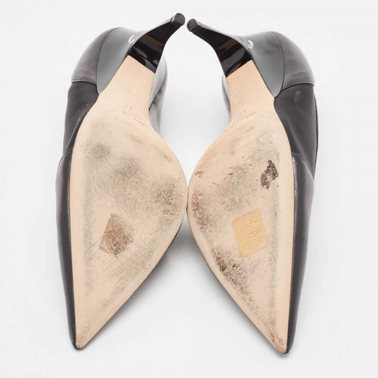 Pre Owned Jimmy Choo Black Leather Pointed Toe Pumps Size 41