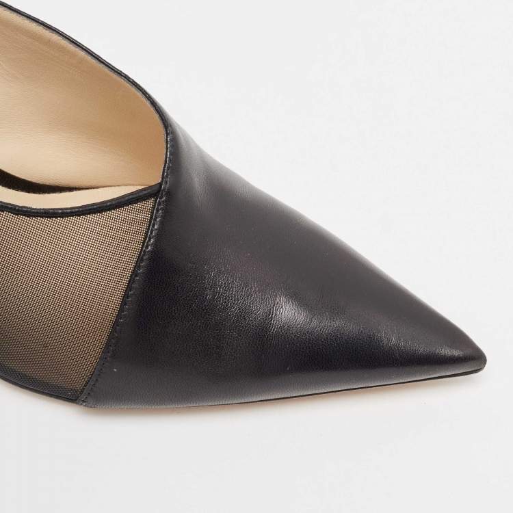Pre Owned Jimmy Choo Black Leather Pointed Toe Pumps Size 41