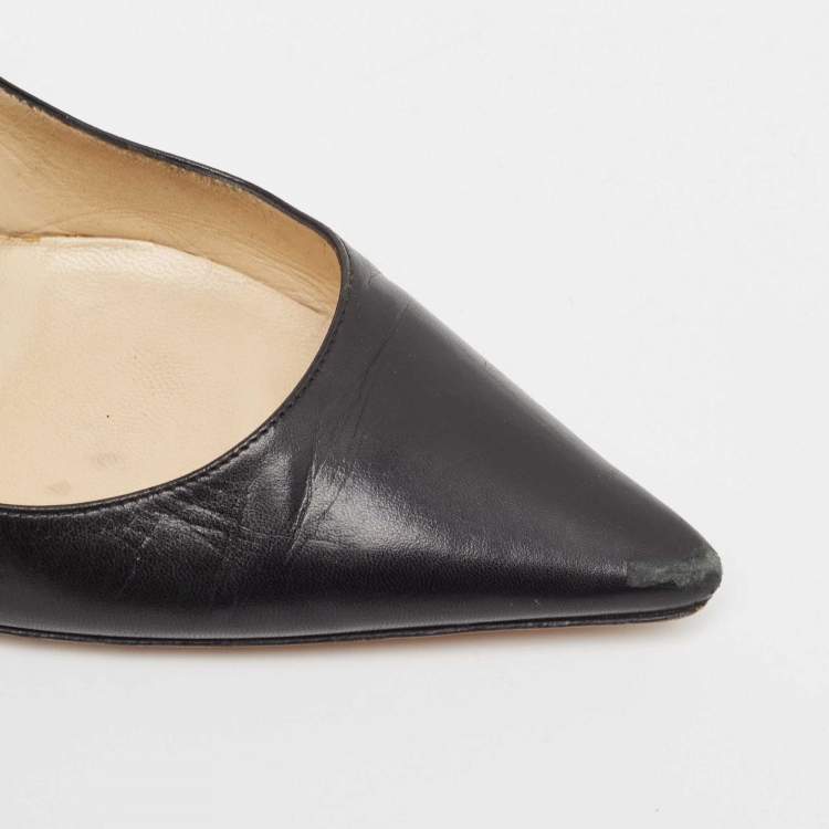 Pre Owned Jimmy Choo Black Leather Love Pumps Size 38
