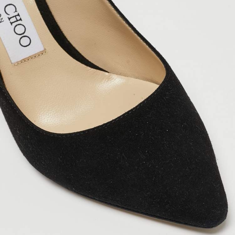 Pre Owned Jimmy Choo Black Suede Romy Pumps Size 35.5