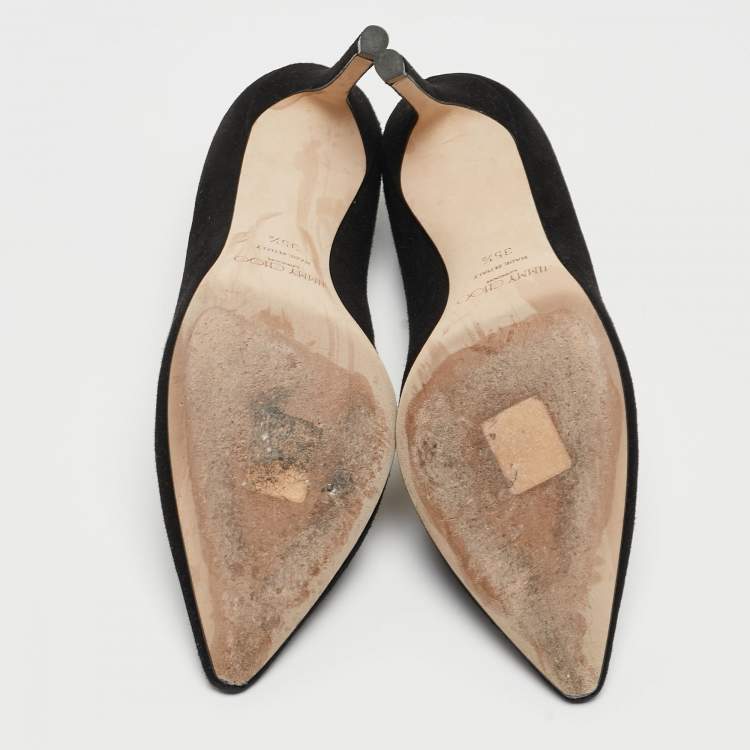 Pre Owned Jimmy Choo Black Suede Romy Pumps Size 35.5