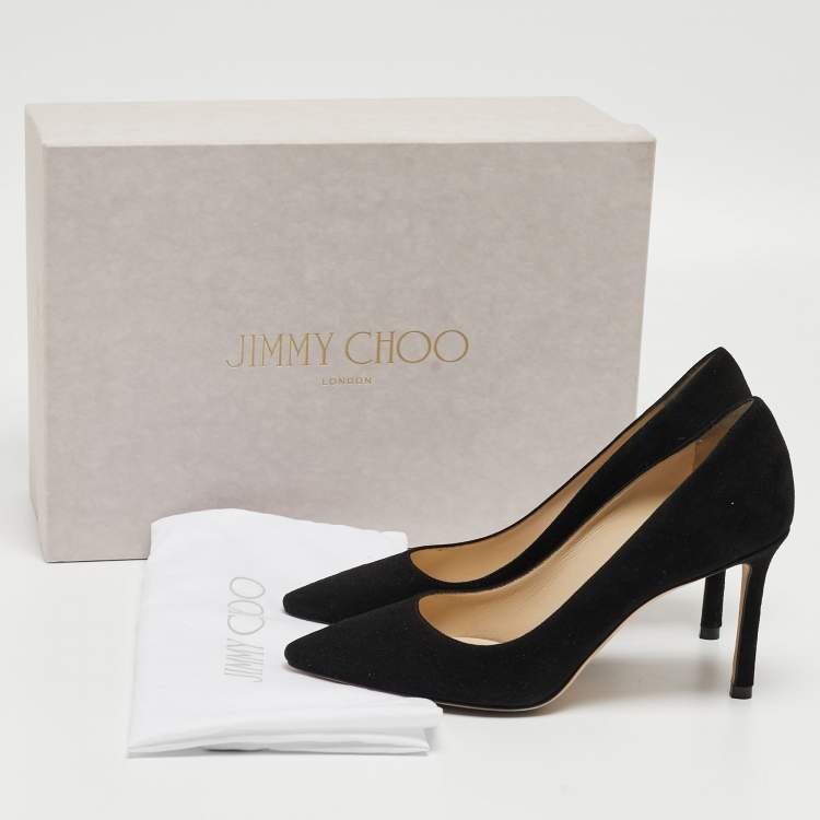 Pre Owned Jimmy Choo Black Suede Romy Pumps Size 35.5