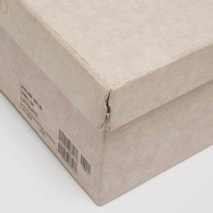 Pre Owned Jimmy Choo White Canvas Aveline Ankle Strap Sandals Size 35