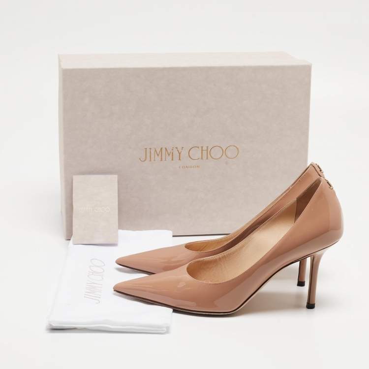 Pre Owned Jimmy Choo Dusty Pink Patent Leather Love Pumps Size 36