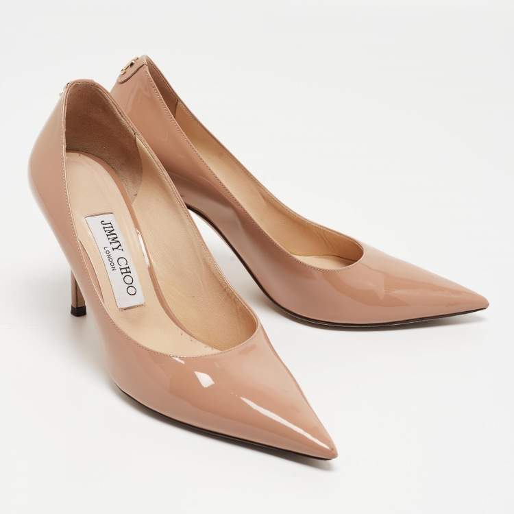 Pre Owned Jimmy Choo Dusty Pink Patent Leather Love Pumps Size 36