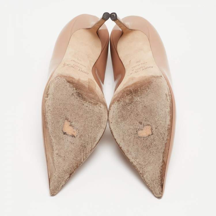 Pre Owned Jimmy Choo Dusty Pink Patent Leather Love Pumps Size 36