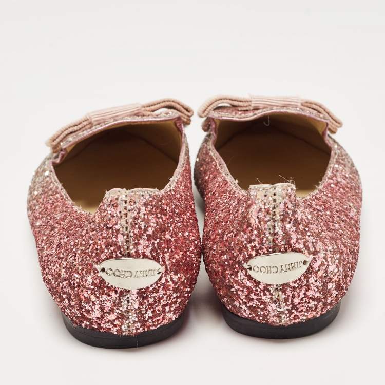 Pre Owned Jimmy Choo Multicolor Glitter Galan Smoking Slipper Size 38