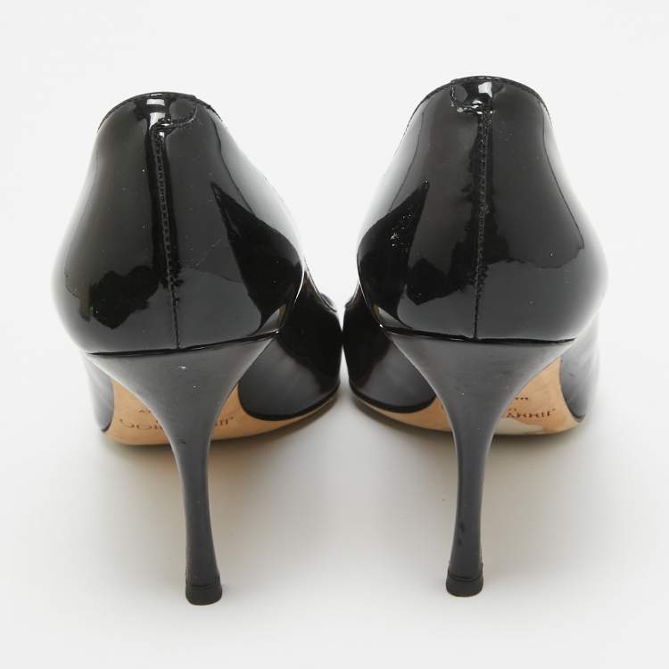 Pre Owned Jimmy Choo Black Patent Leather Love Pumps Size 38
