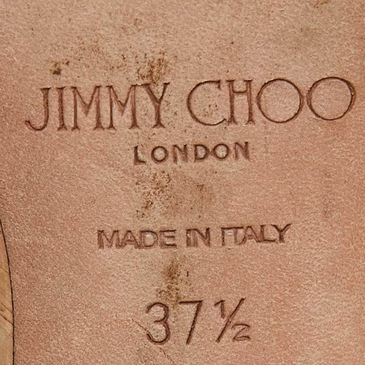 Pre Owned Jimmy Choo Beige Cork Slingback Pumps Size 37.5