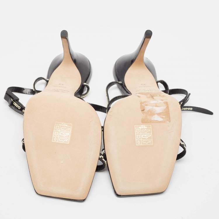Pre Owned Jimmy Choo X Off-White  Black Leather Jane Sandals Size 39