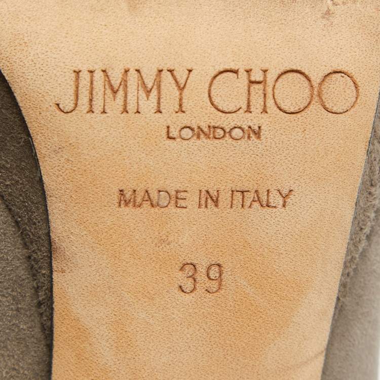 Pre Owned Jimmy Choo Grey Suede Cosmic Pointed Toe Pumps Size 39