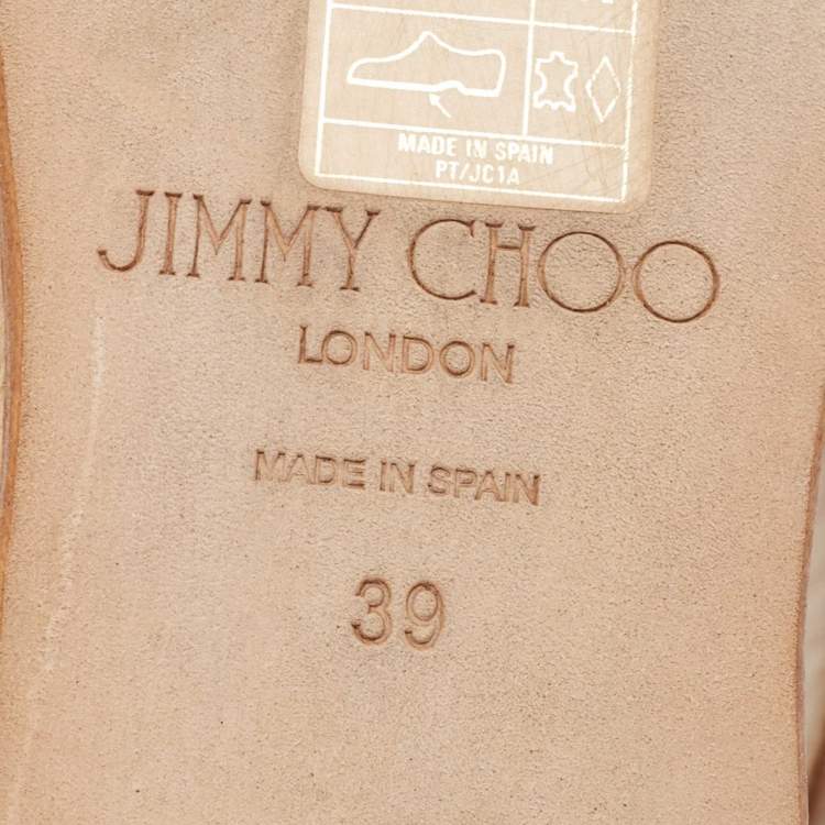 Pre Owned Jimmy Choo Brown Leather Athenia Wedge Sandals Size 39
