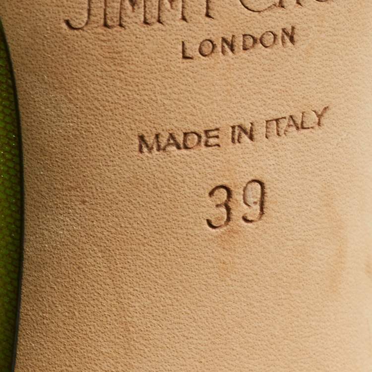 Pre Owned Jimmy Choo Green Mesh and Nylon Sock Boots Size 39 