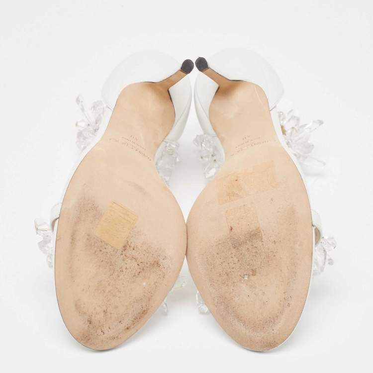 Pre Owned Jimmy Choo White Leather Maisel Sandals Size 40