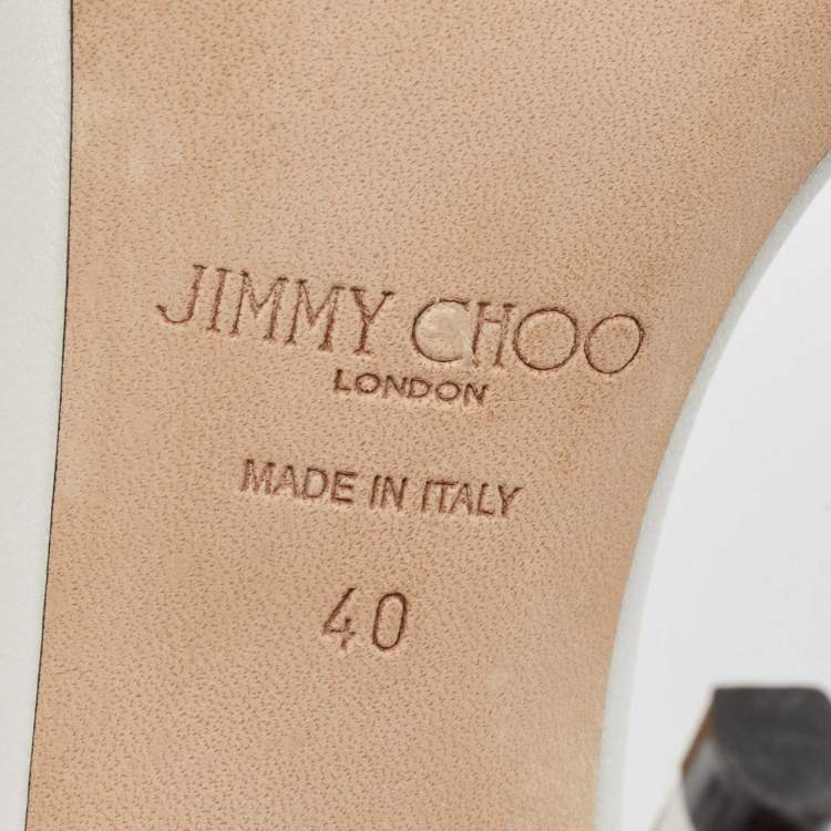 Pre Owned Jimmy Choo White Leather Maisel Sandals Size 40