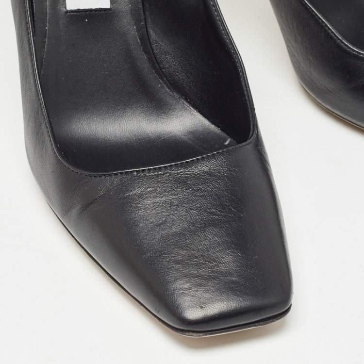 Pre Owned Jimmy Choo Black Leather Malva Pumps Size 41