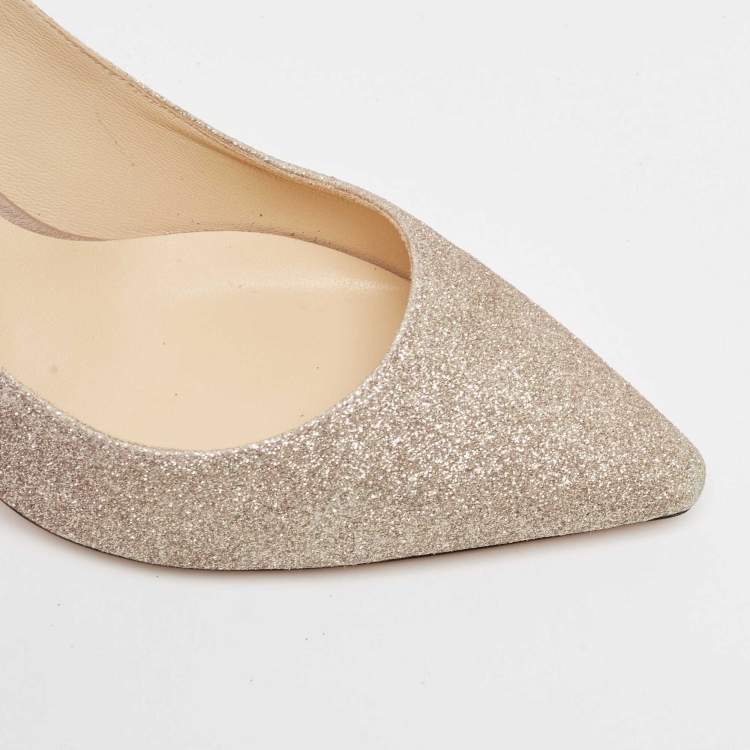 Pre Owned Jimmy Choo Ombre Purple/Silver Glitter Romy Pumps Size 38.5