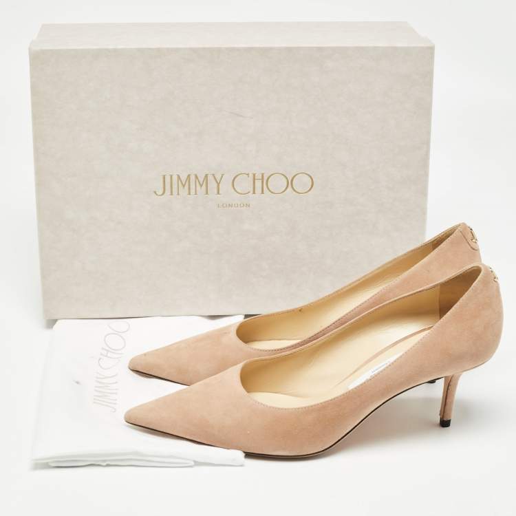 Pre Owned Jimmy Choo Light Pink Suede Love Pumps Size 38