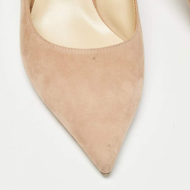 Pre Owned Jimmy Choo Light Pink Suede Love Pumps Size 38