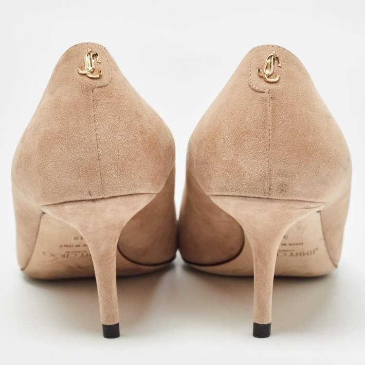 Pre Owned Jimmy Choo Light Pink Suede Love Pumps Size 38