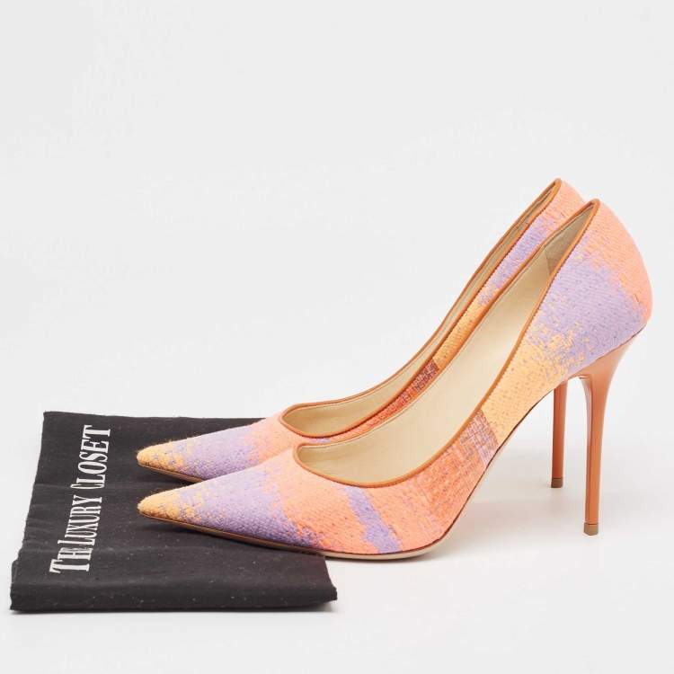 Pre Owned Jimmy Choo Multicolor Knit Fabric Abel Pumps Size 41