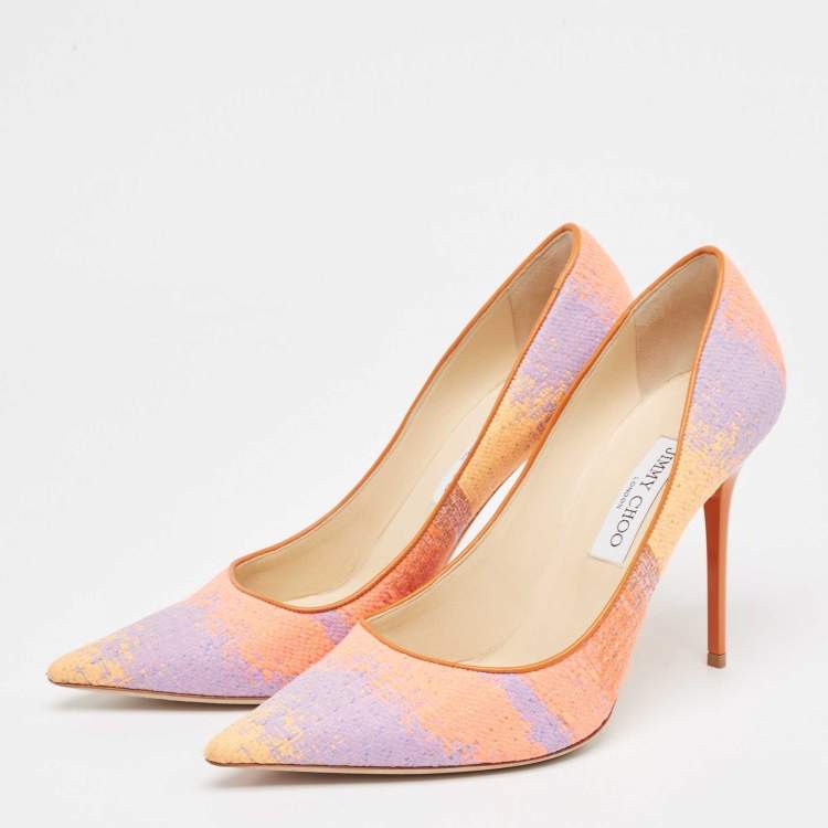 Pre Owned Jimmy Choo Multicolor Knit Fabric Abel Pumps Size 41
