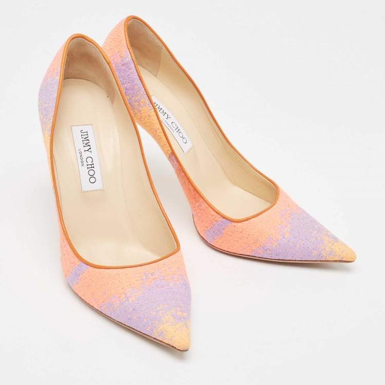 Pre Owned Jimmy Choo Multicolor Knit Fabric Abel Pumps Size 41