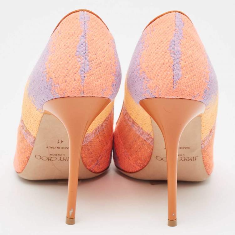 Pre Owned Jimmy Choo Multicolor Knit Fabric Abel Pumps Size 41