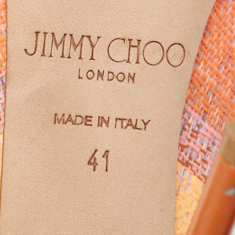 Pre Owned Jimmy Choo Multicolor Knit Fabric Abel Pumps Size 41