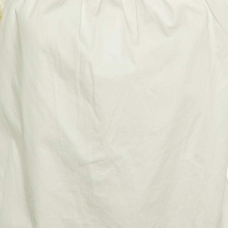 Pre Owned Johanna Ortiz White Cotton Tulum Off-the-Shoulder Top M