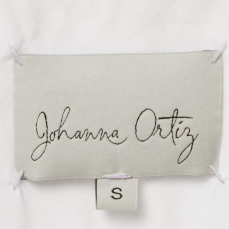 Pre Owned Johanna Ortiz White Cotton Button Front Jo March Dress S