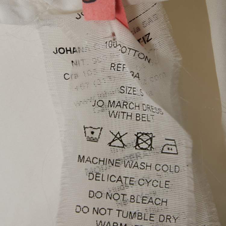 Pre Owned Johanna Ortiz White Cotton Button Front Jo March Dress S