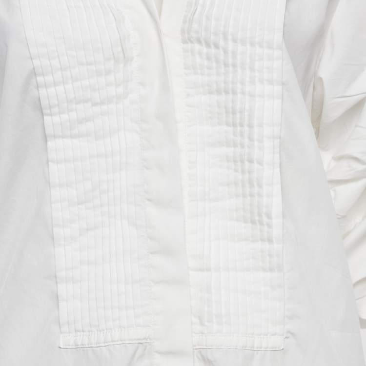 Pre Owned Johanna Ortiz White Cotton Button Front Jo March Dress S