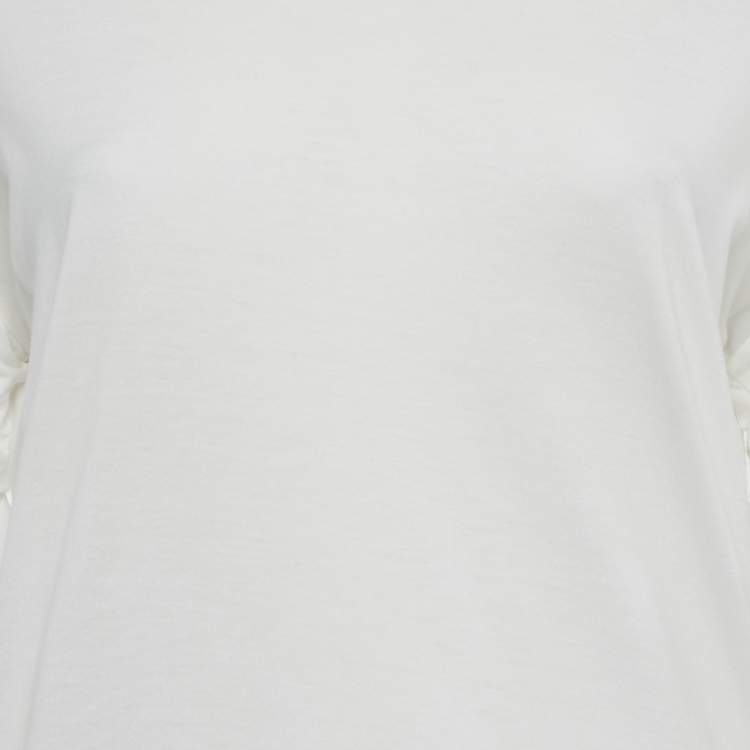 Pre Owned Johanna Ortiz White Cotton Puff Sleeve Top M