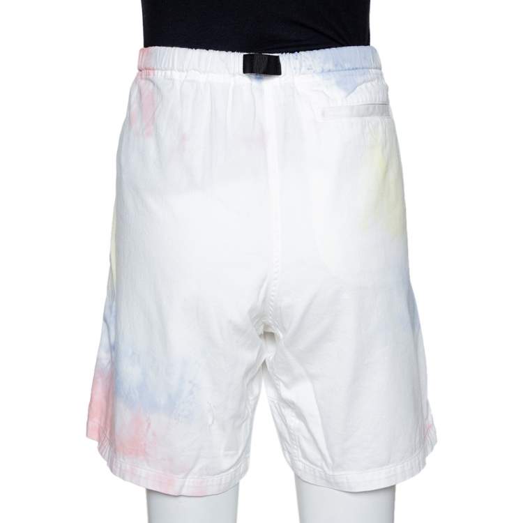 Pre Owned John Elliott Multicolor Ink Bloom Tie Dye Cotton Mountain Shorts S