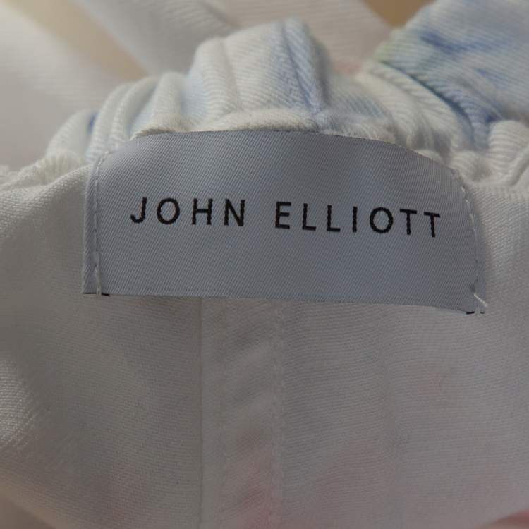 Pre Owned John Elliott Multicolor Ink Bloom Tie Dye Cotton Mountain Shorts S