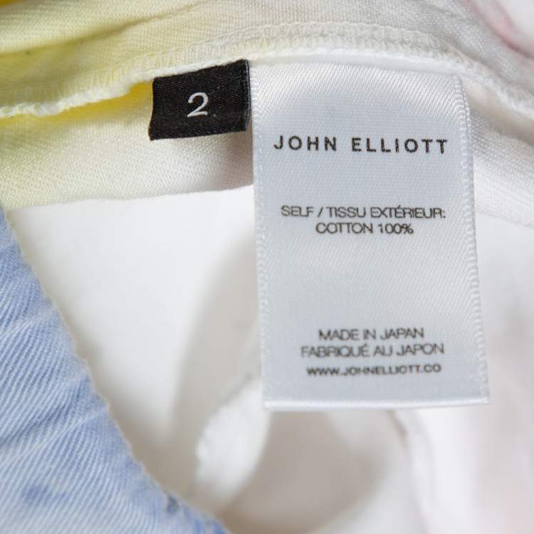 Pre Owned John Elliott Multicolor Ink Bloom Tie Dye Cotton Mountain Shorts S