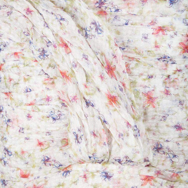 Pre Owned John Galliano Multicolor Floral Printed Silk Sleeveless Dress L
