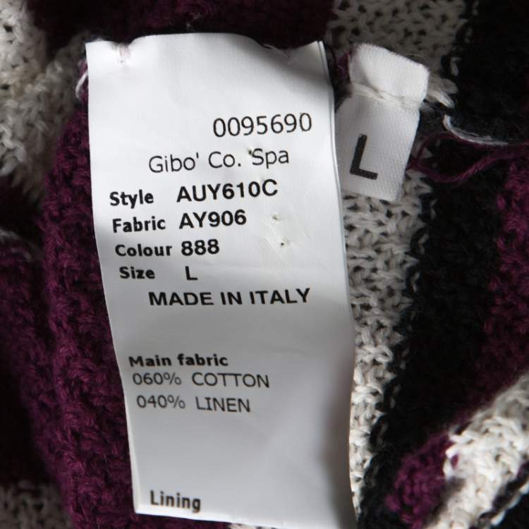 Pre Owned John Galliano Multicolor Striped Crochet knit Sweater L