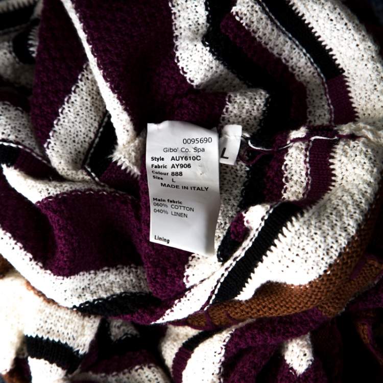 Pre Owned John Galliano Multicolor Striped Crochet knit Sweater L