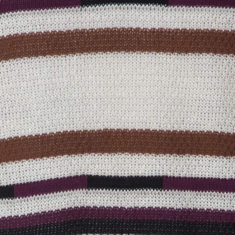 Pre Owned John Galliano Multicolor Striped Crochet knit Sweater L