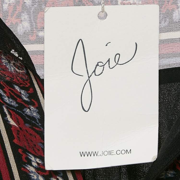 Pre Owned Joie Black/Multicolor Printed Silk Sleeveless Maxi Dress M