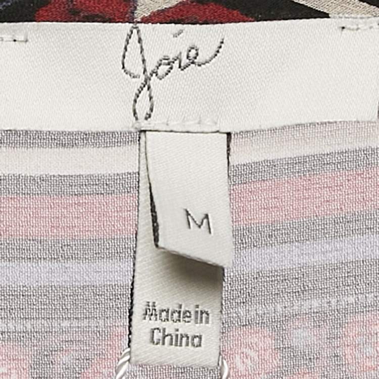 Pre Owned Joie Black/Multicolor Printed Silk Sleeveless Maxi Dress M