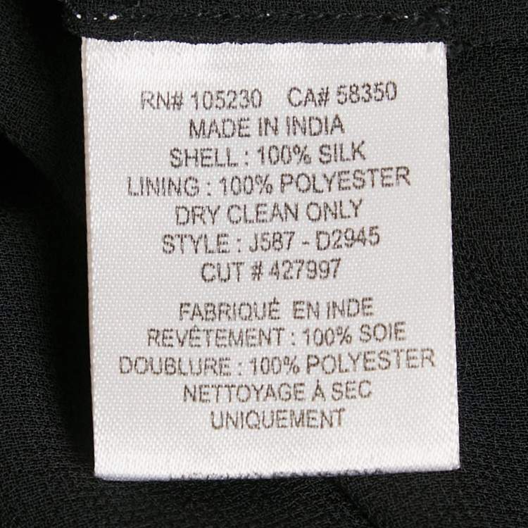 Pre Owned Joie Black Embroidered Silk Crepe Geromine Mini Dress XS