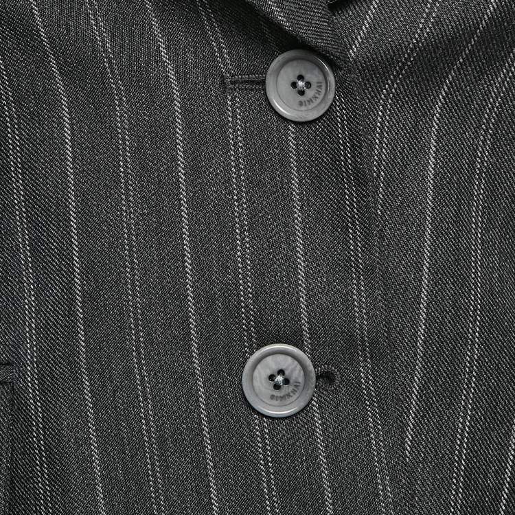 Pre Owned Jonathan Simkhai Charcoal Grey Pinstripe Tailored Bustier M