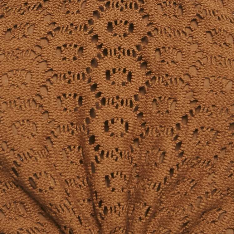 Pre Owned Jonathan Simkhai Brown Crochet Cut-Out Maxi Dress M