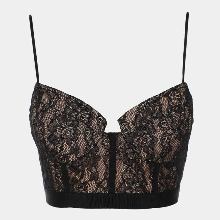 Pre Owned Jonathan Simkhai Black Floral Lace Camisole XS